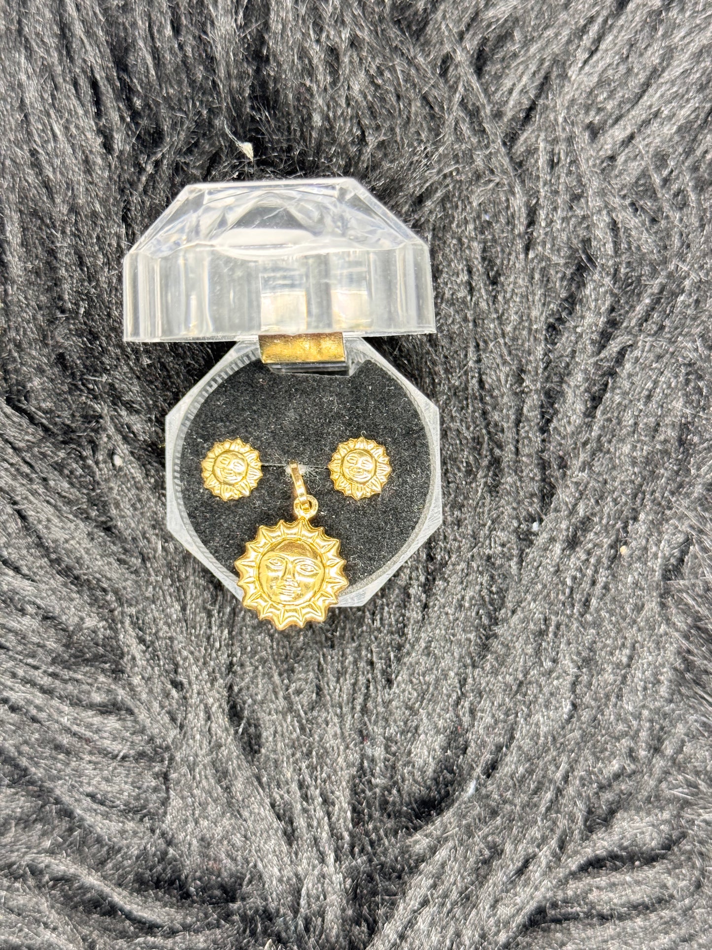 Moon stud and pendant set