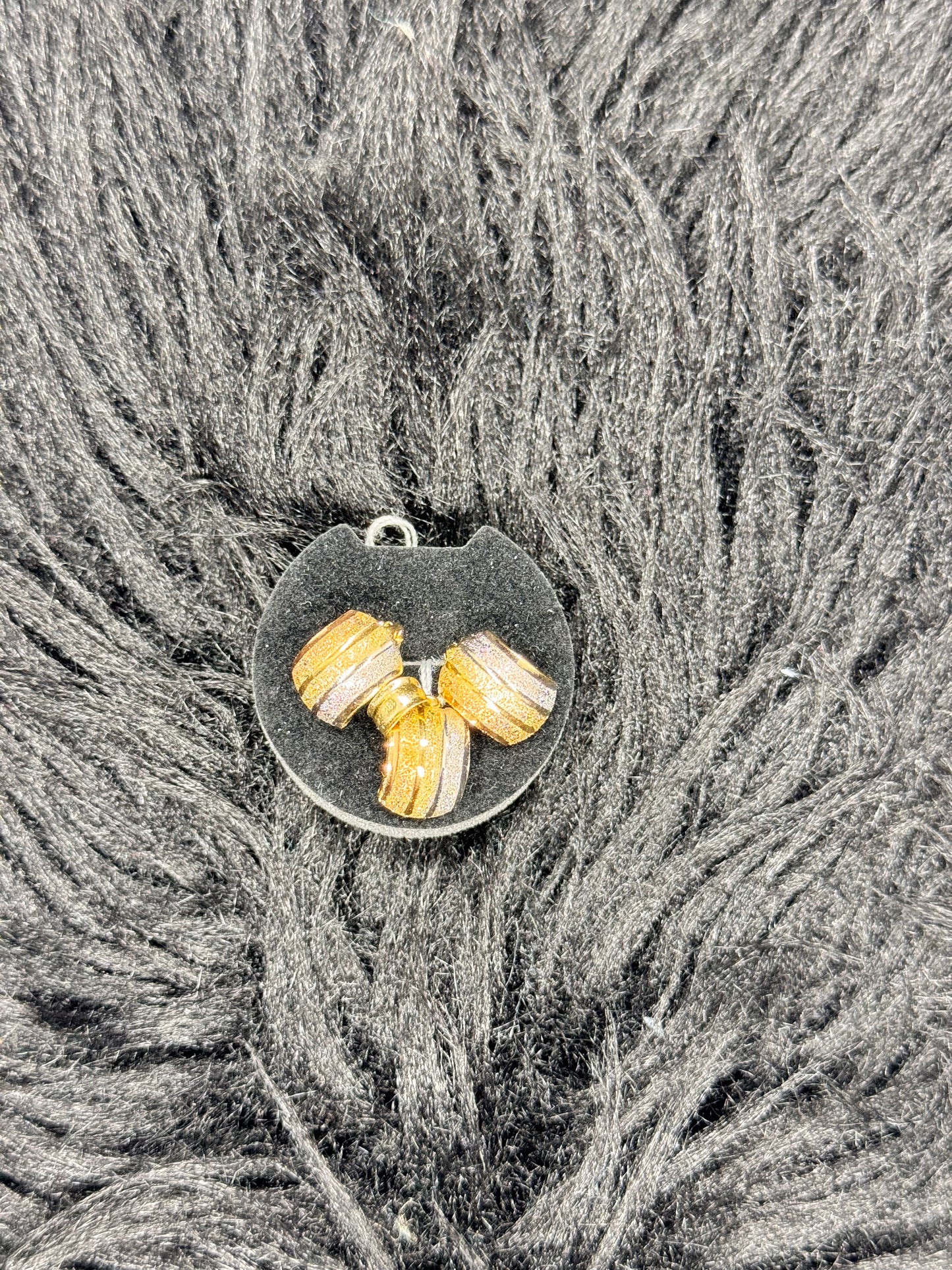 3 tone Earrings and pendant set