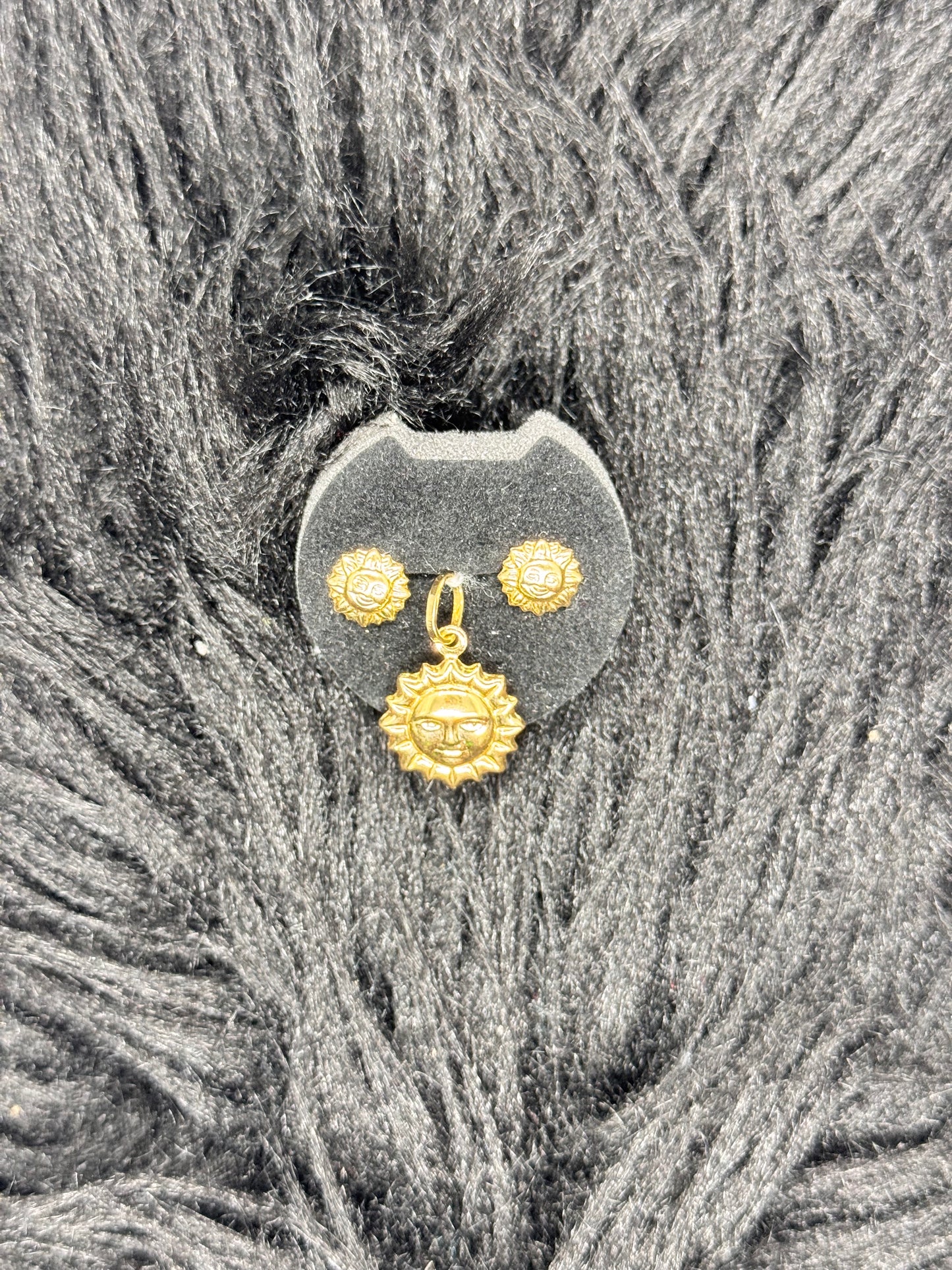 Moon stud and pendant set