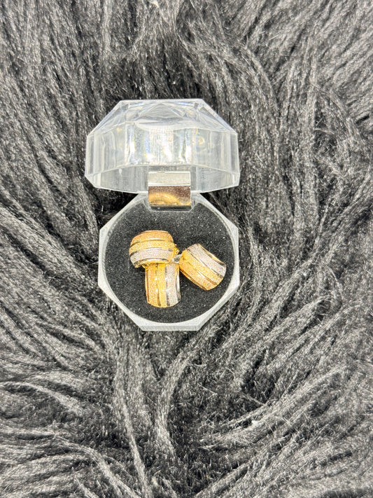 3 tone Earrings and pendant set