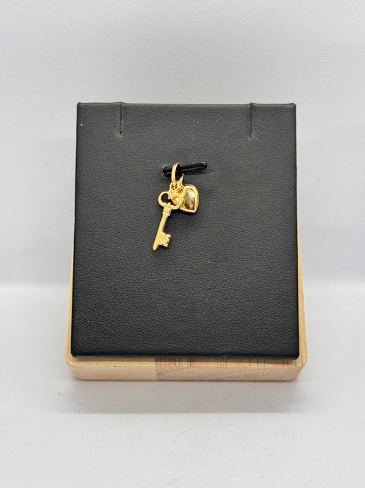 18k 2 in 1 key&love pendant