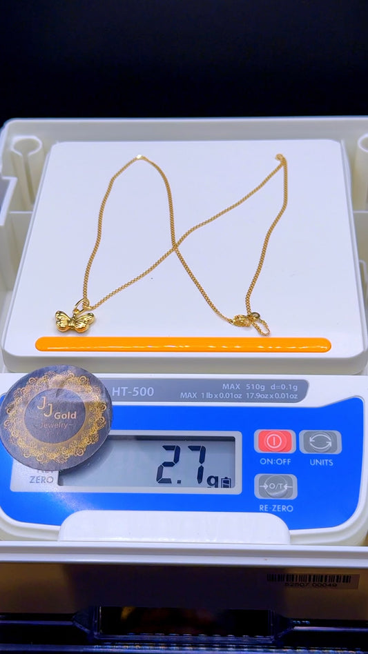 18karat Carpet Necklace and Butterfly Pendant