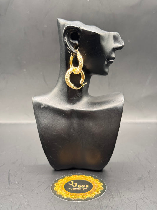18karat Half shining/smooth clip earrings