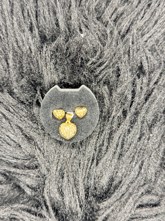 Love Stud and Pendant Set