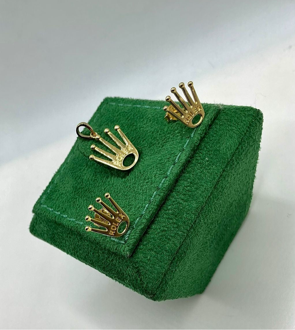 18karat Rolex set earrings and Pendant