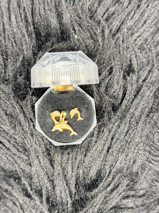 Fish Stud Earrings and Pendant
