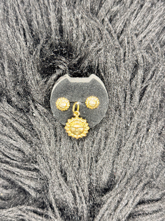Moon stud and pendant set