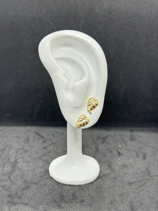 18K Leaf Stud Earrings